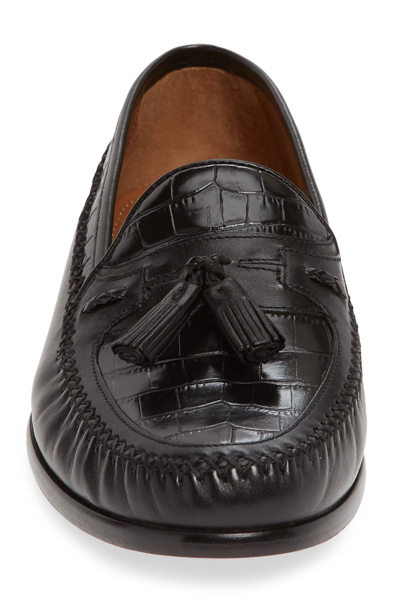 Johnston & Murphy Domani Croc Embossed Tassel Loafer, Alternate, color, 
