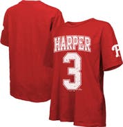 Majestic Threads Women's Majestic Threads Bryce Harper Red Philadelphia Phillies Oversized Name & Number T-Shirt