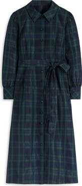 Boden Maeve Occasion Plaid Shirt Dress