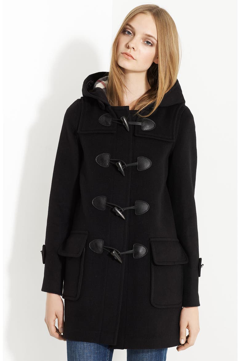 Toggle Front Duffle Coat, Main, color, BLACK