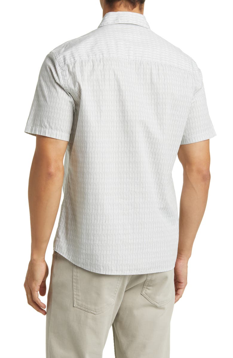 Robert Barakett Bass Stripe Short Sleeve Button-Up Shirt, Alternate, color, Light Olive