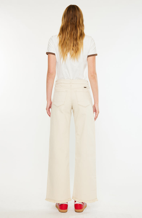 Kancan Grace High Rise Wide Jeans In White
