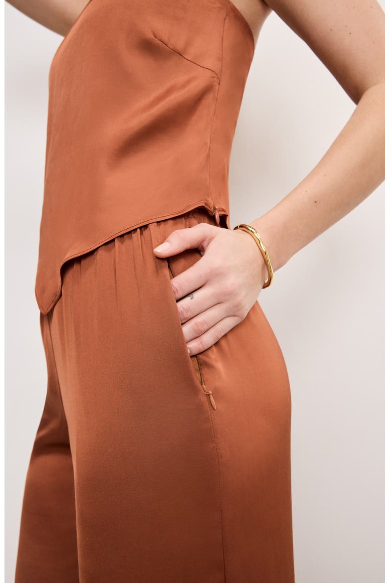 Satin Pull-On Pants, Alternate, color, COPPER004