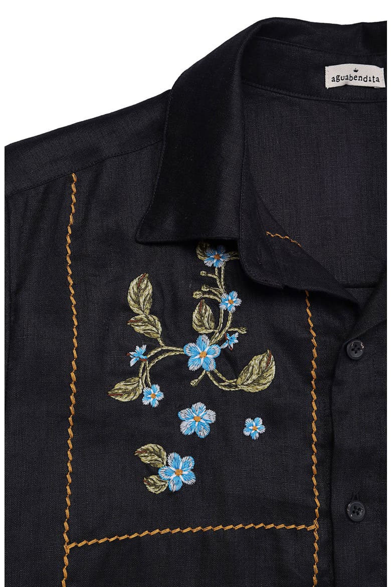 Jack Linen Camp Shirt, Alternate, color, BLACK MULTI