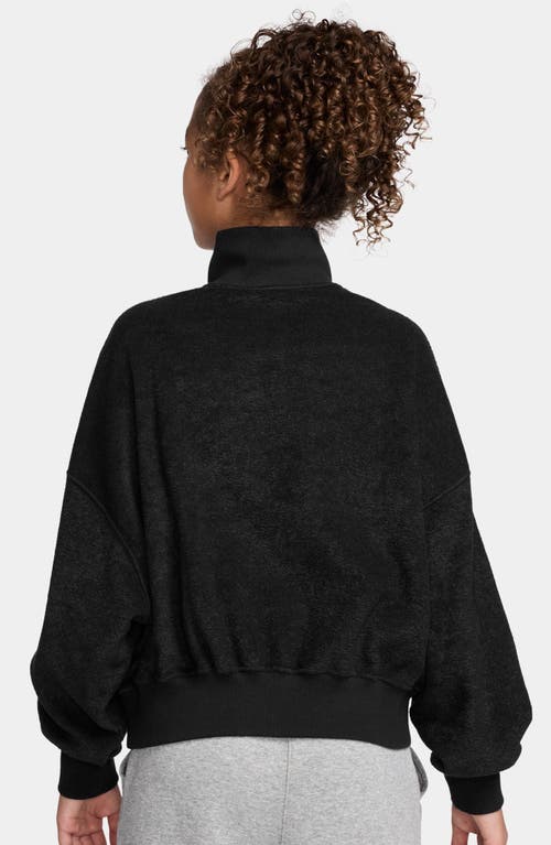 Nike Sportswear Big Kids' (girls') Long-sleeve Fleece Top In Black