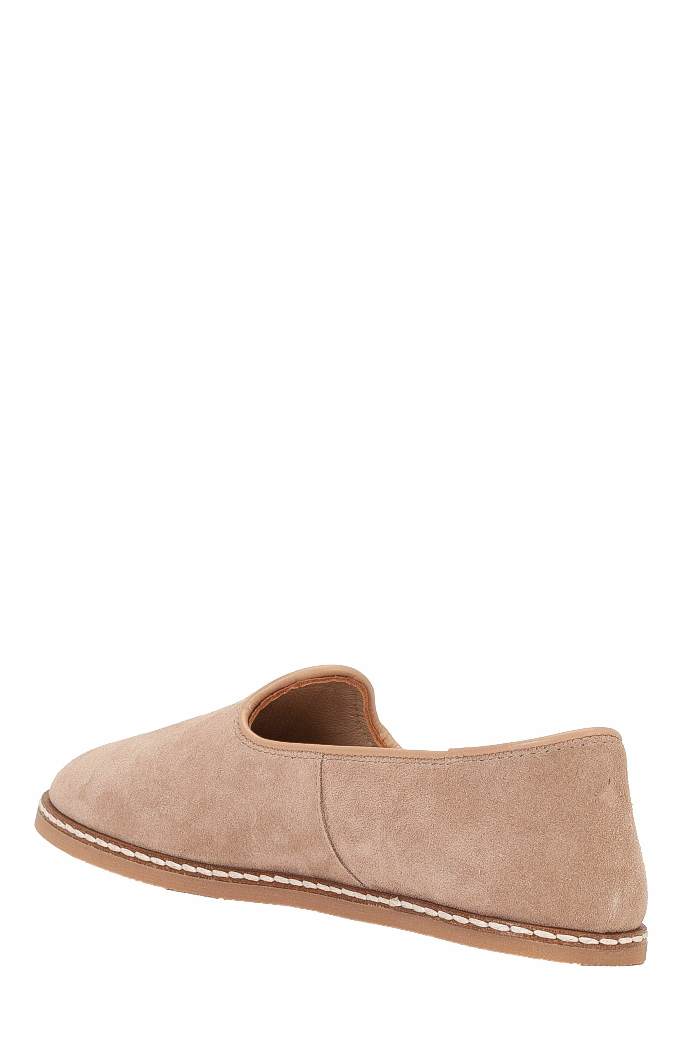 Istanbul Suede Leather Slip On Flats, Alternate, color, Beige Suede Leather