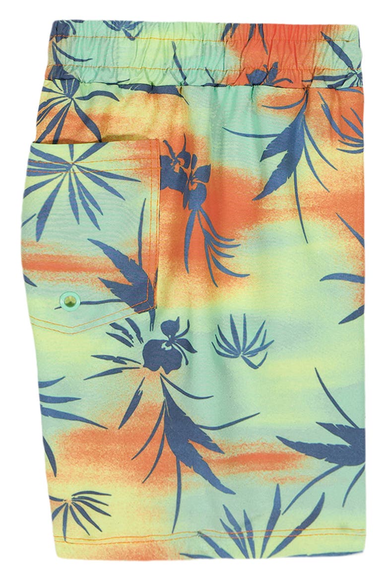 Long Sleeve Rashguard & Swim Trunks Set, Alternate, color, ORANGE MULTI