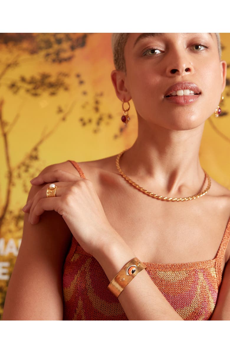 Ottoman Hands Della Pearl Band Ring, Alternate, color, Gold