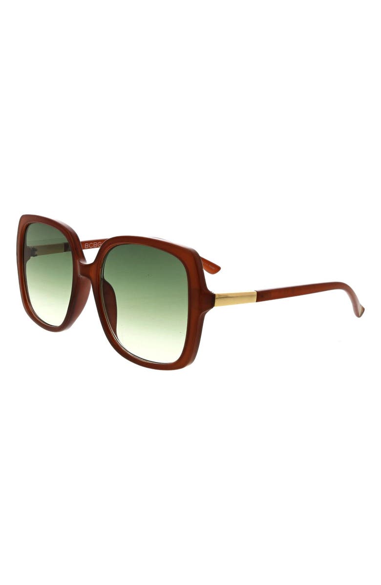 BCBG 54mm Oversized Square Sunglasses, Alternate, color, Crystal Brown