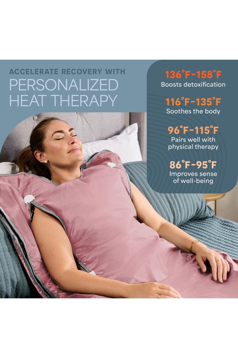 BioRemedy Infrared Sauna Blanket Portable Full Body Detox & Relaxation, Alternate, color, Pink