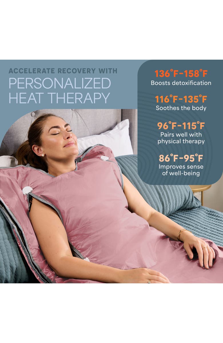 Lifepro BioRemedy Infrared Sauna Blanket Portable Full Body Detox & Relaxation, Alternate, color, Pink
