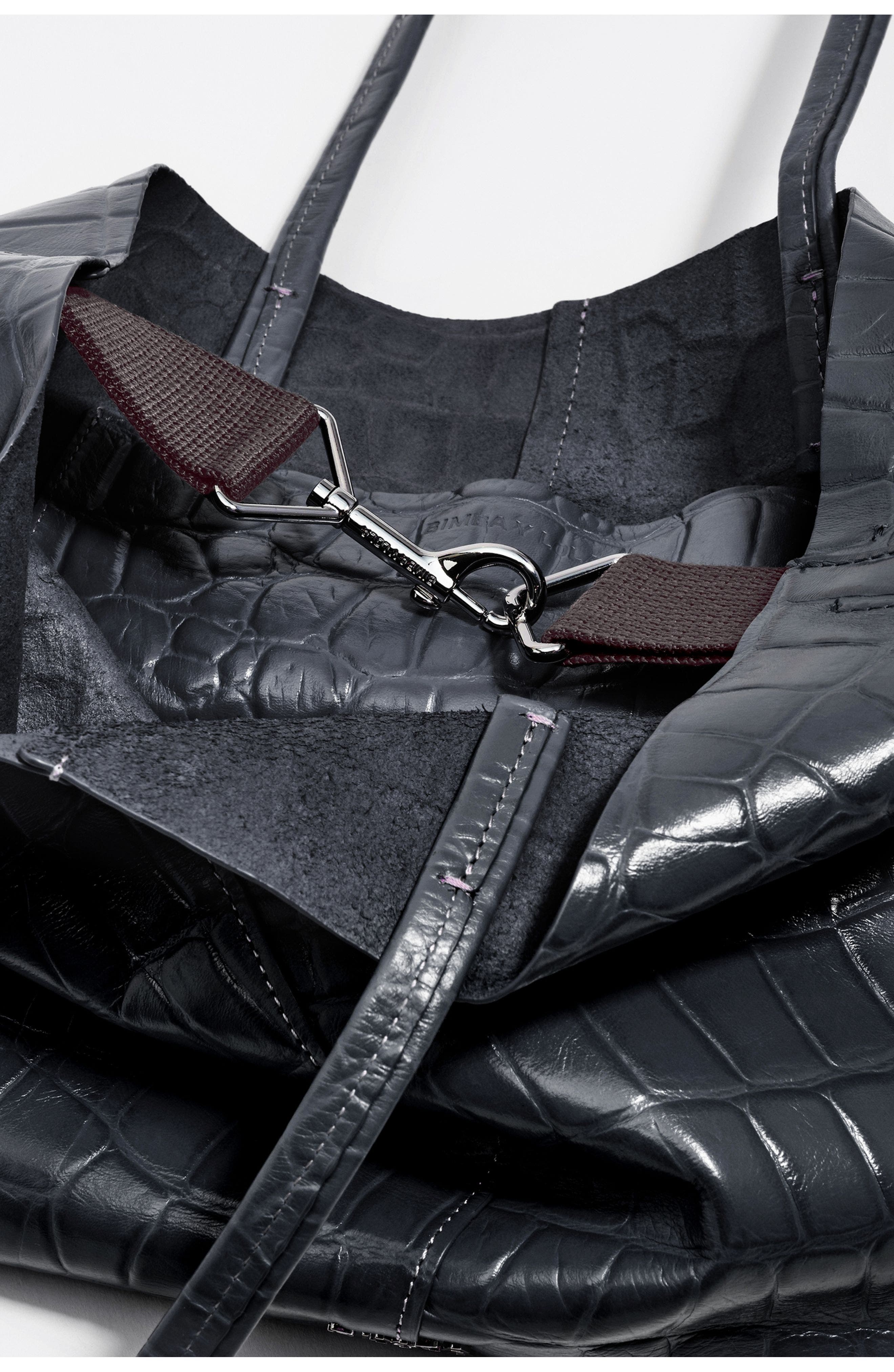 Bimba y Lola Medium Leather Shopper Bag, Alternate, color, Petrol Blue