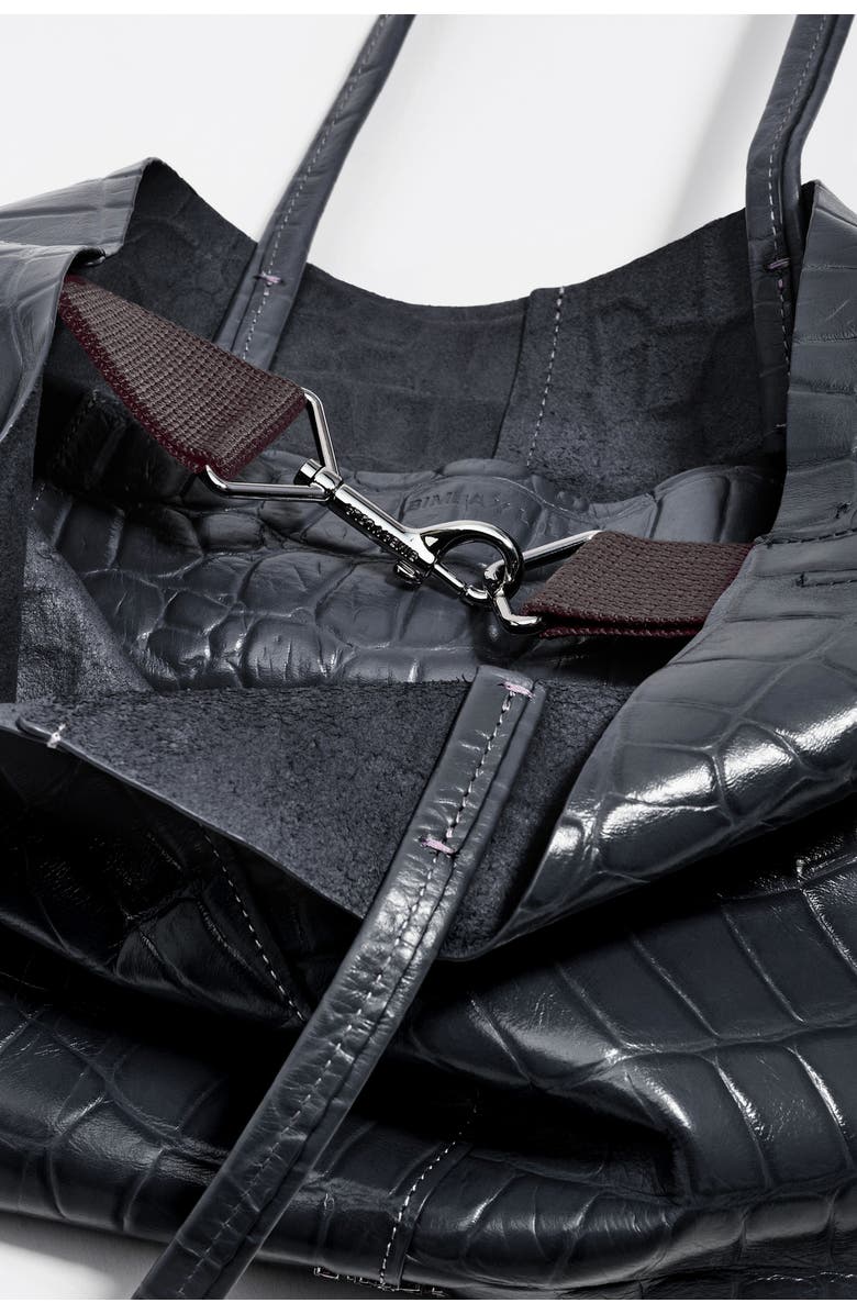 Bimba y Lola Medium Leather Shopper Bag, Alternate, color, Petrol Blue