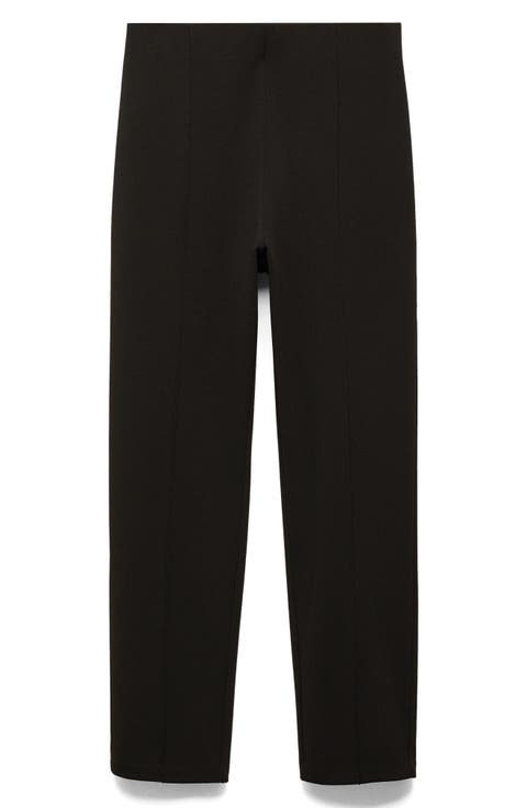 High Waist Pull On Crop Skinny Pants