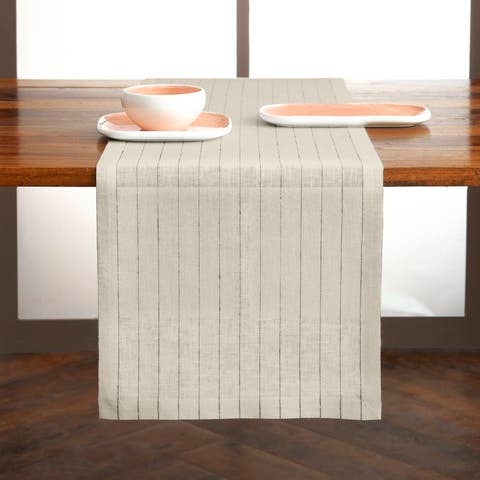 Linen Table Runner - Pinstripe