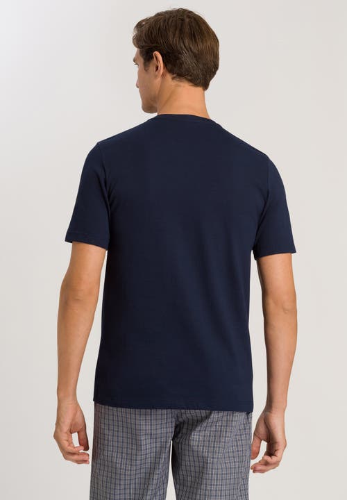 Hanro Cotton Superior V-neck T-shirt In Deep Navy