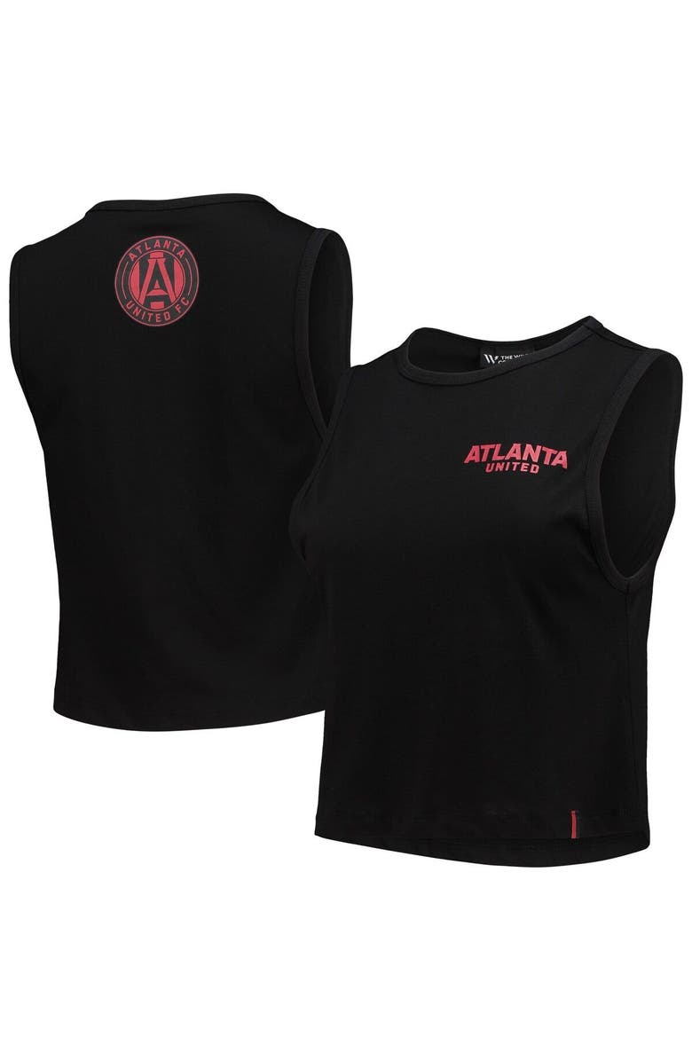 THE WILD COLLECTIVE Women's The Wild Collective Black Atlanta United FC Crop Muscle Tri-Blend Tank Top, Main, color, 