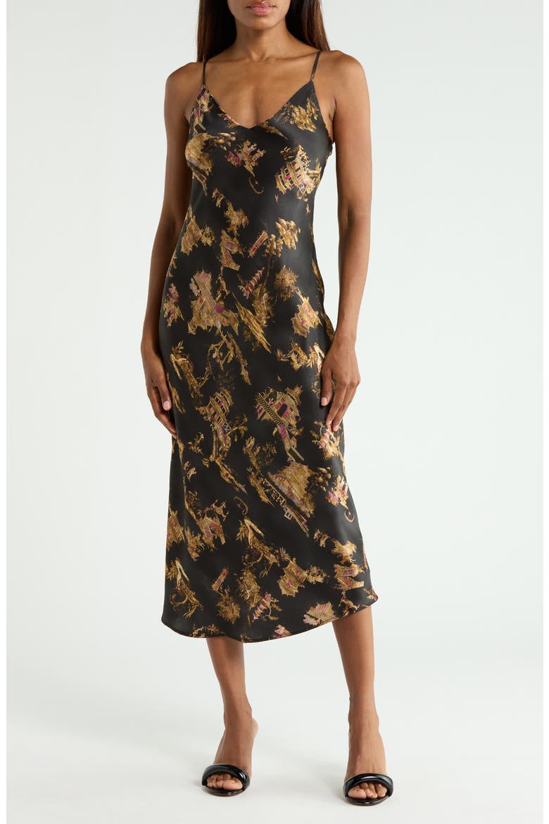 Seridie Silk Maxi Slipdress, Main, color, BLACK MULTI CHINOISERIE