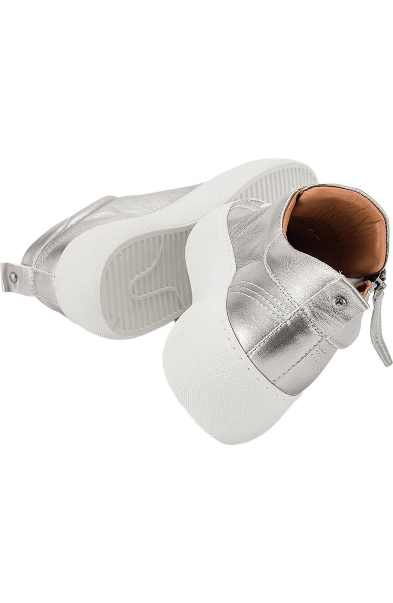 Forever & Always Shoes Allie Leather Zip Sneaker, Alternate, color, Silver Leather