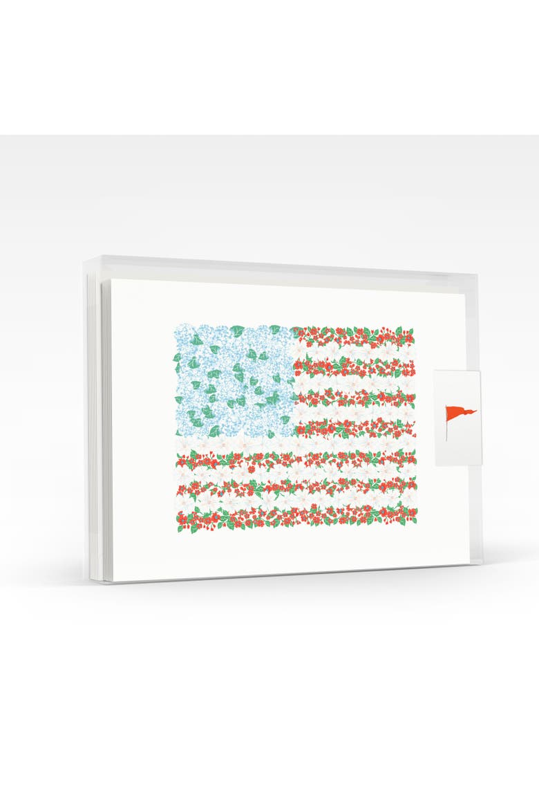 USA Floral Flag Greeting Card Pack Set, Main, color, Multi-Pack
