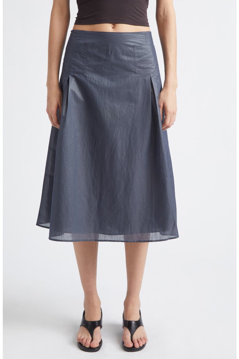 Dimi Organic Cotton Blend A-Line Skirt, Main, color, NAVY