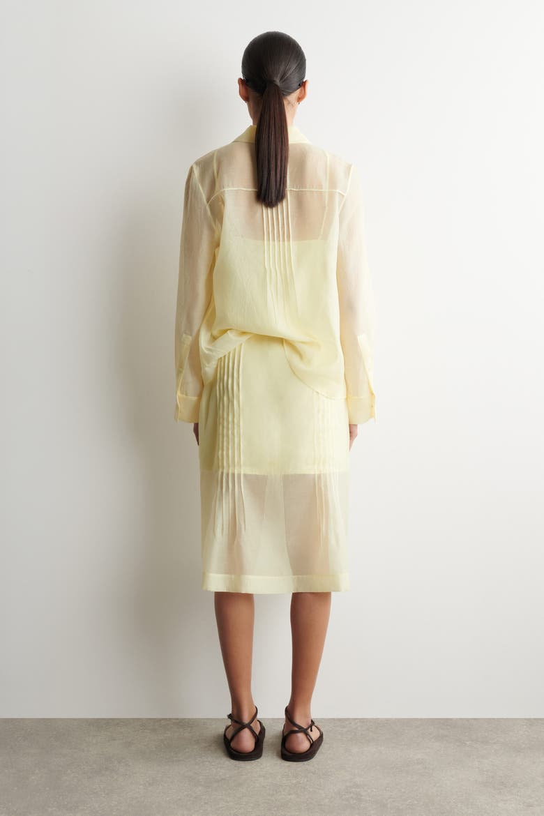 Sheer Pintucked Skirt, Alternate, color, YELLOW