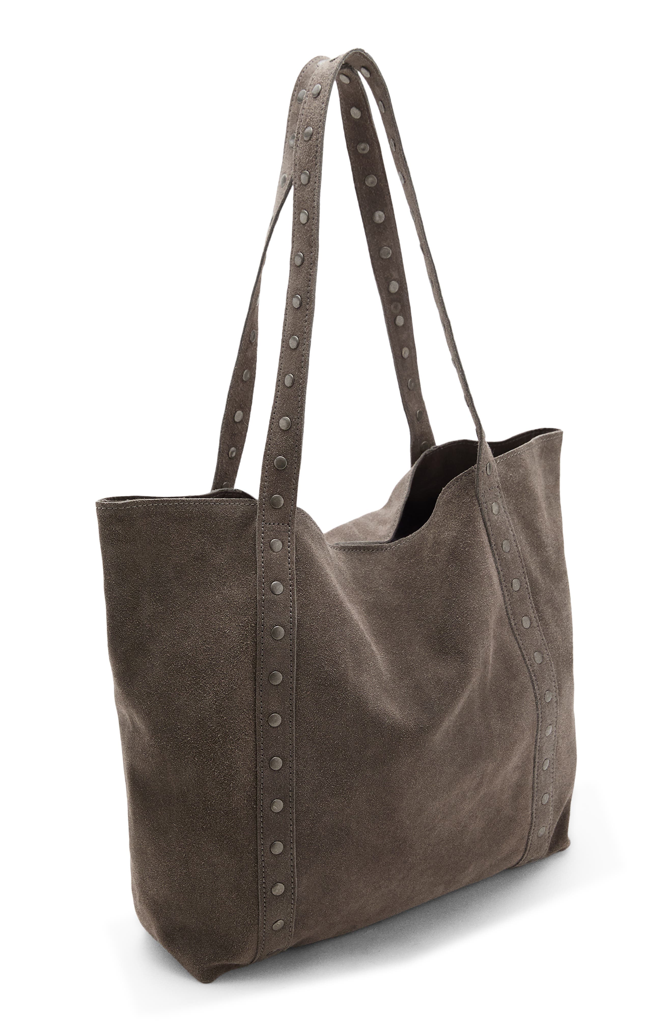 MANGO TEEN Suede Tote, Alternate, color, Grey
