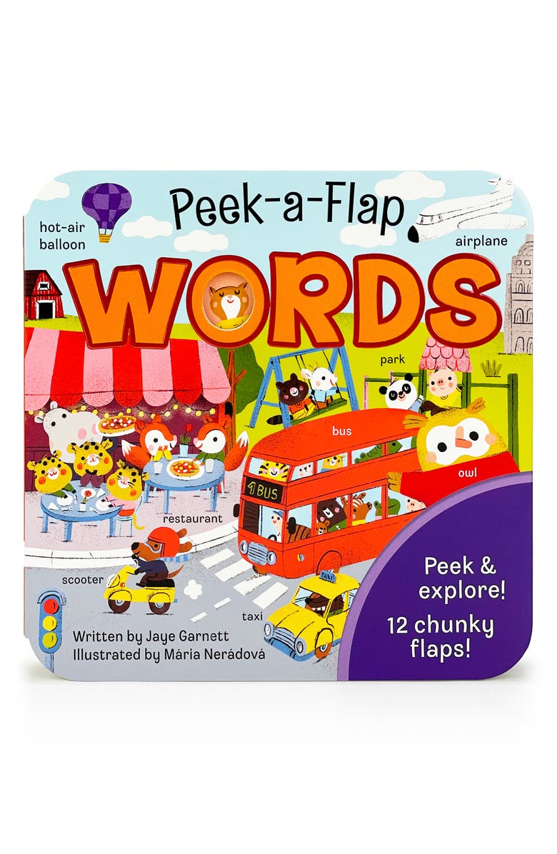 COTTAGE DOOR PRESS Peek-a-Flap Words Lift-a-Flap Board Book, Main, color,