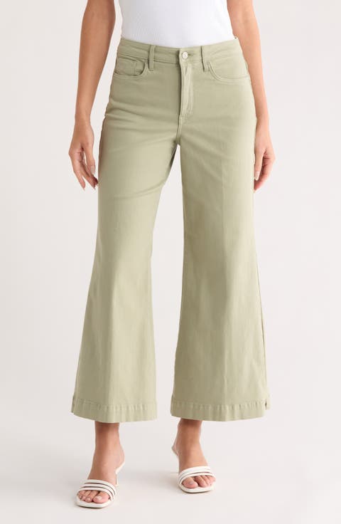 Mia Palazzo High Waist Flare Jeans (Juniper Green)