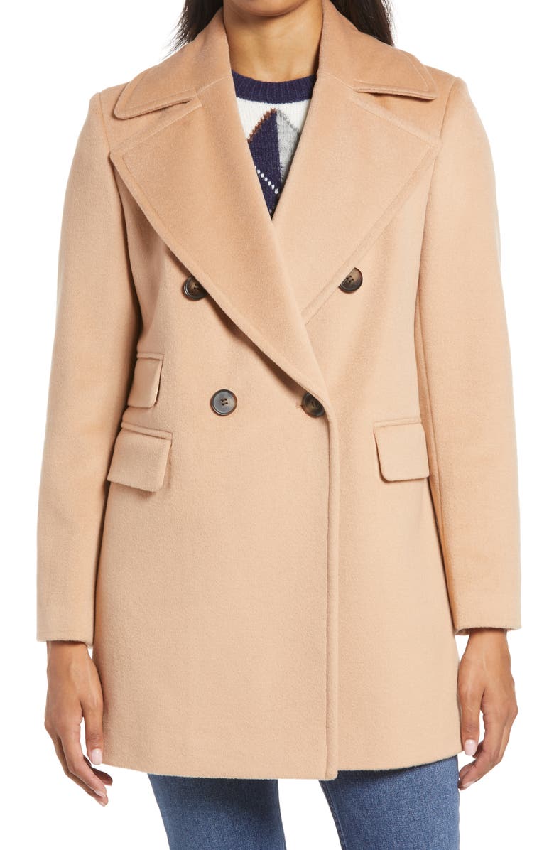 Halogen<sup>®</sup> x Atlantic-Pacific Double Breasted Wool Blend Coat, Alternate, color, 