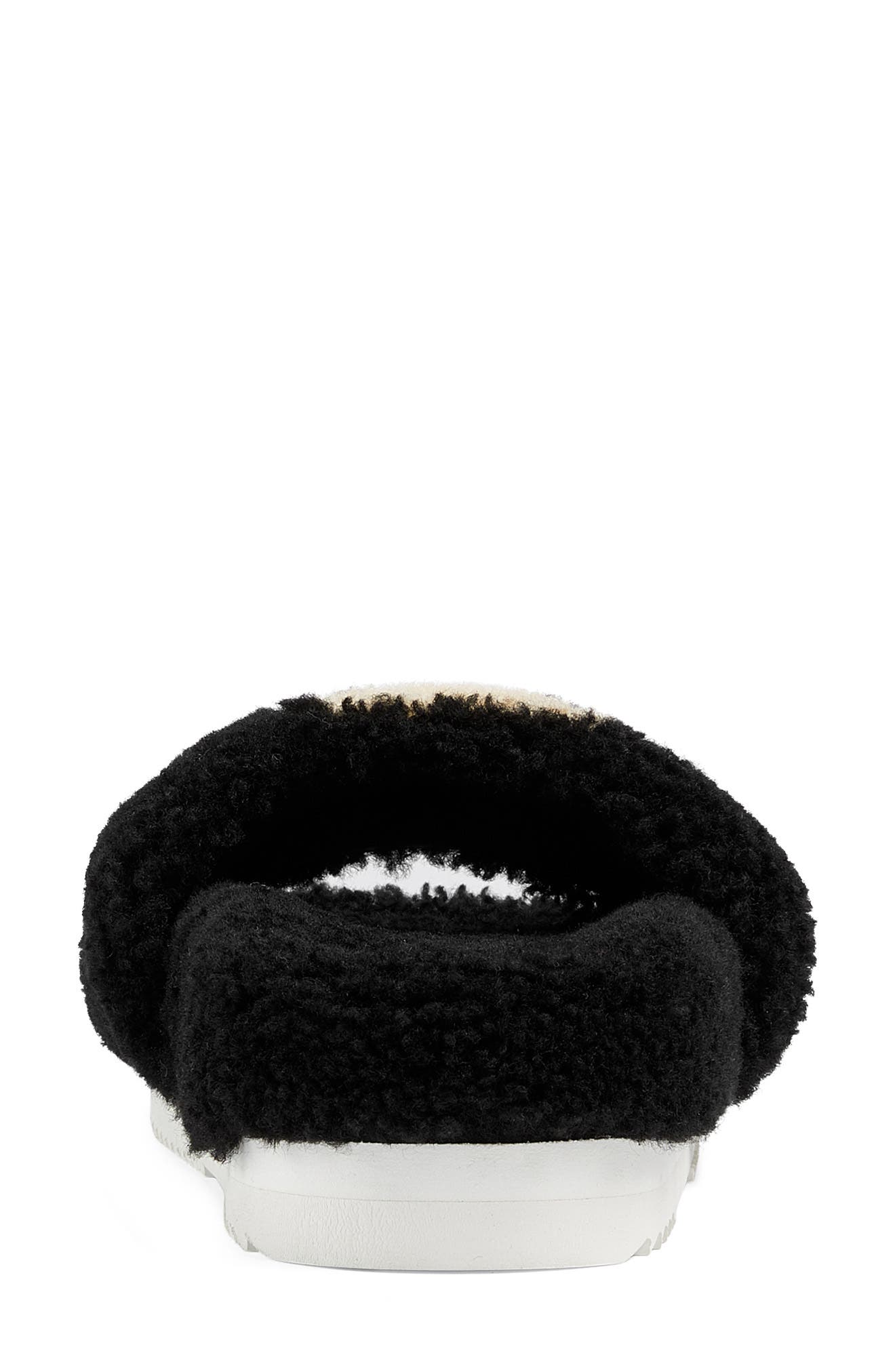 Gucci Eileen Logo Genuine Shearling Slide Sandal, Alternate, color, Black/ Butterscotch