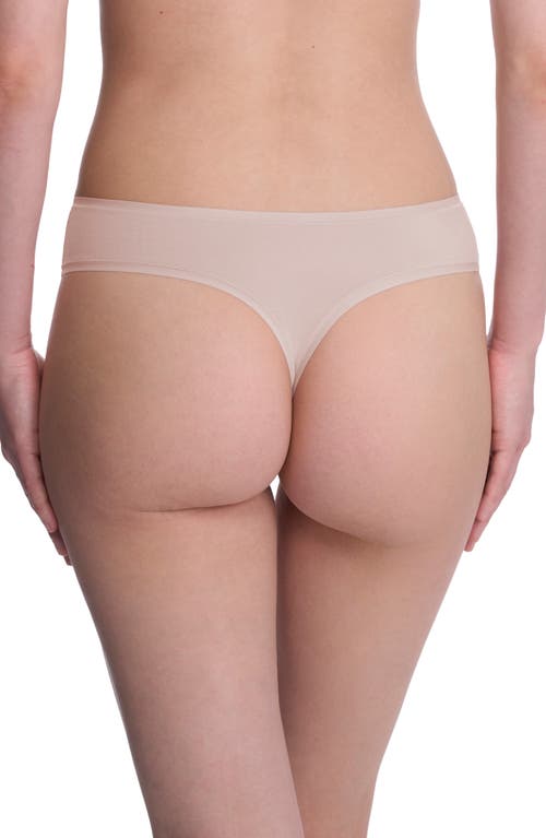 Natori Bliss Bare Stretch Cotton Thong In White