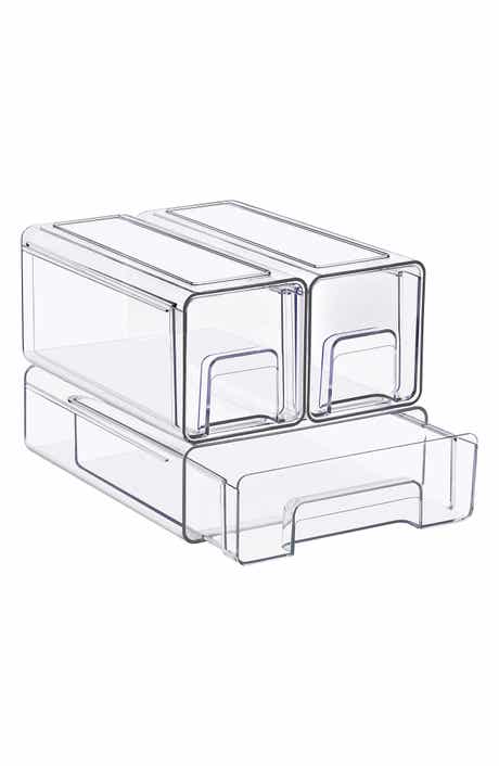 Set of 3 Stackable Storage Drawers