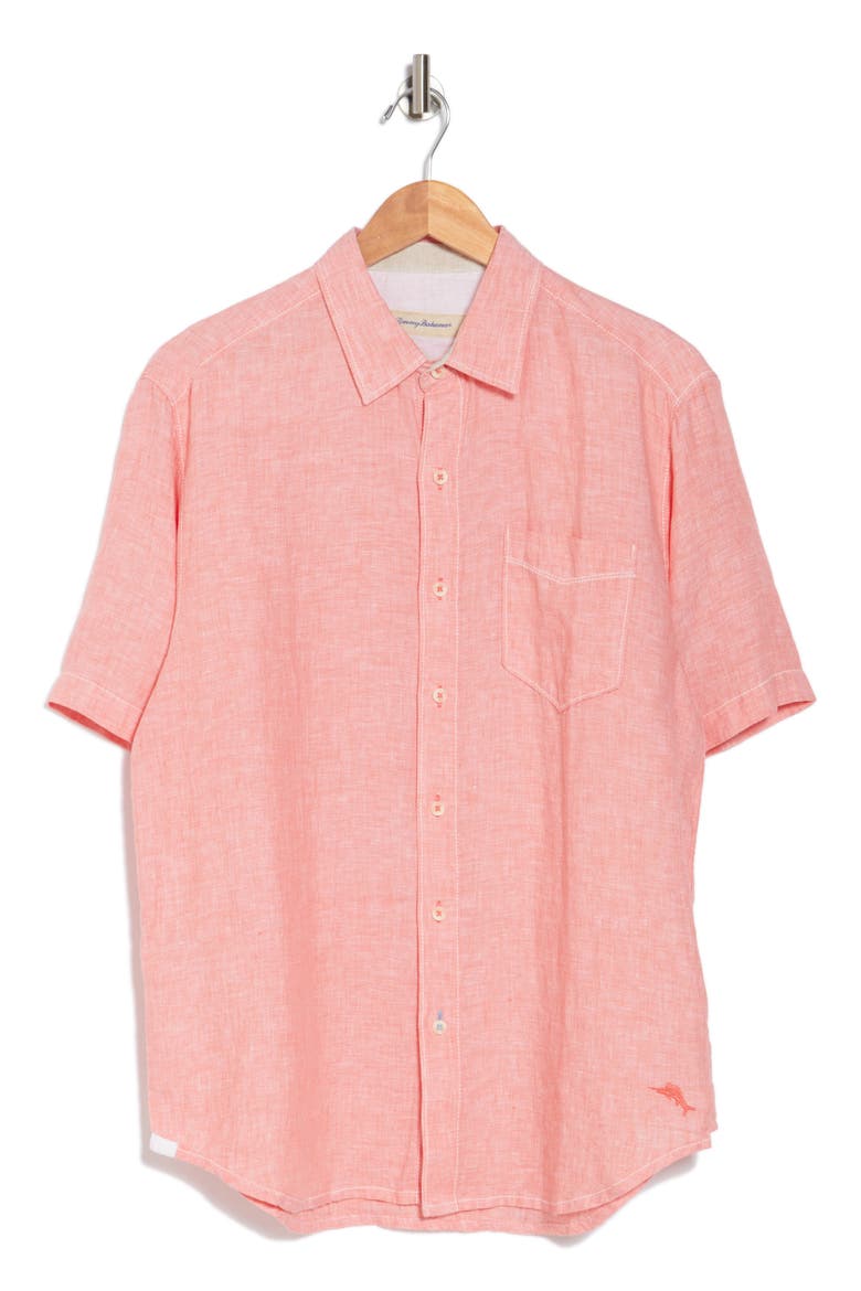 Party Breezer Short Sleeve Woven Shirt, Alternate, color, EMBER RED
