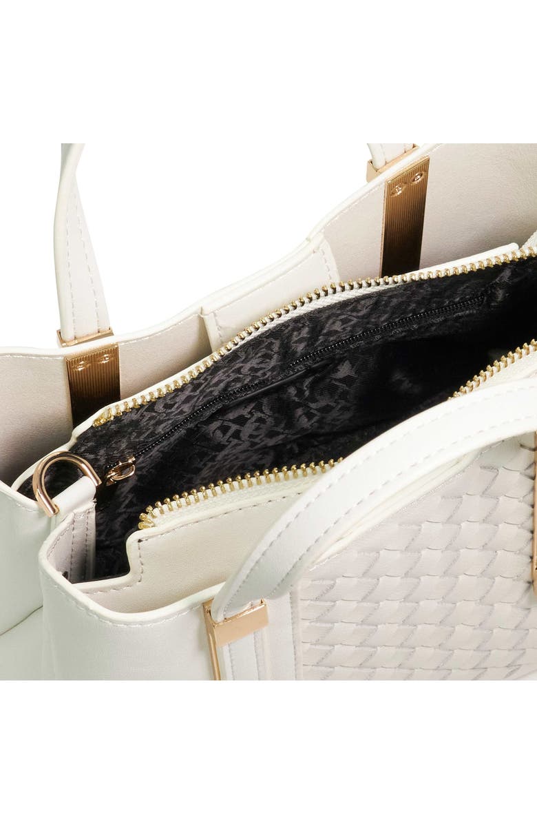 Dune London Dinkydorry Faux Leather Top Handle Bag, Alternate, color, White/ White