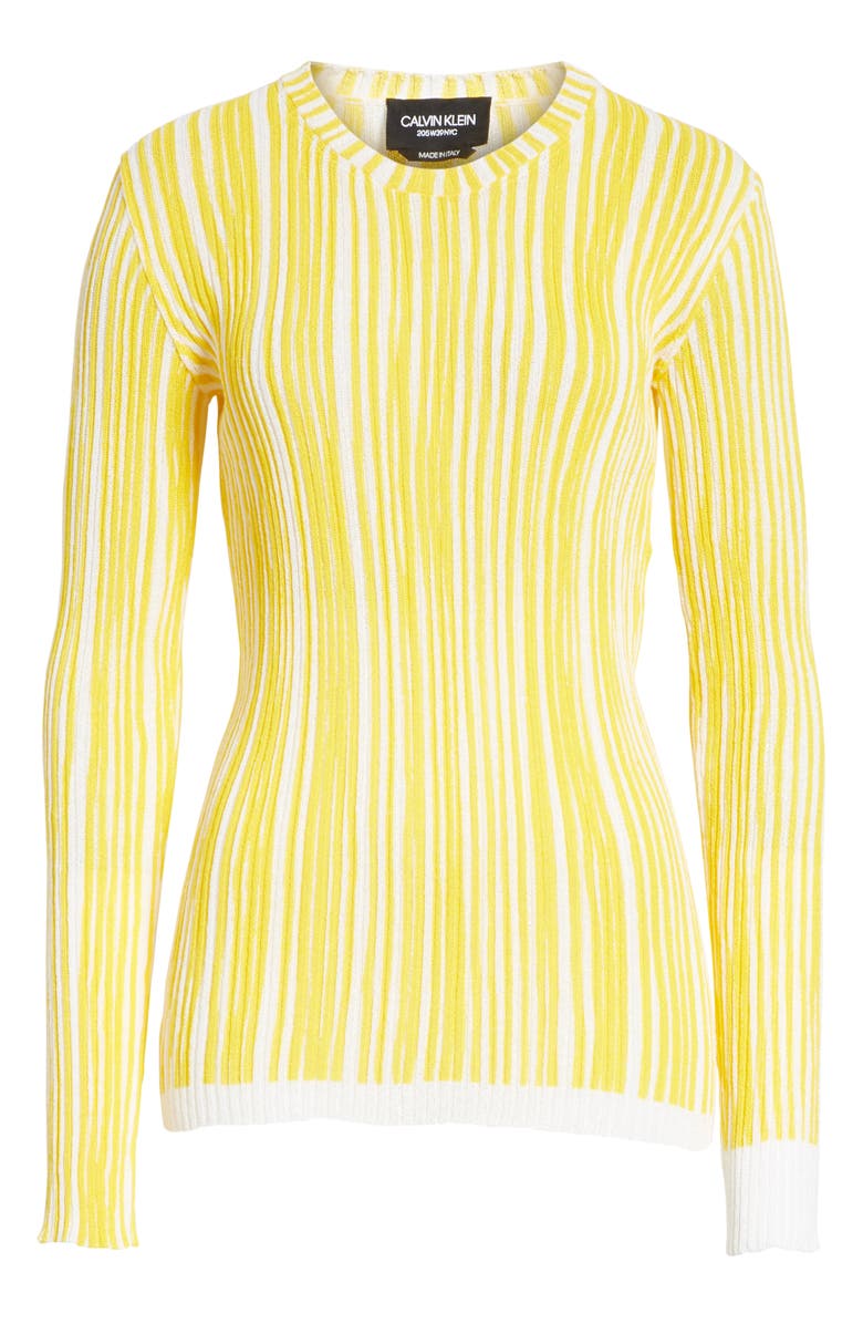 CALVIN KLEIN 205W39NYC Stripe Rib Knit Sweater, Alternate, color,