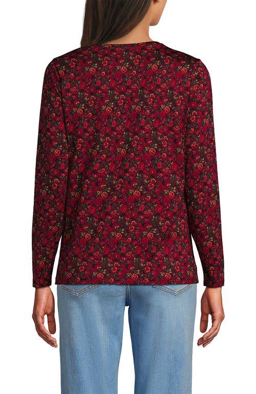 Lands' End Supima Cotton Long Sleeve V-neck T-shirt In Red