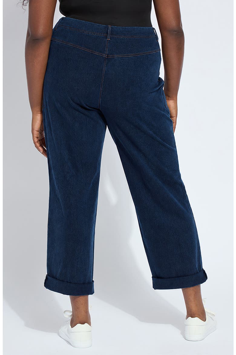 Penelope Pull-On Knit Barrel Jeans, Alternate, color, INDIGO