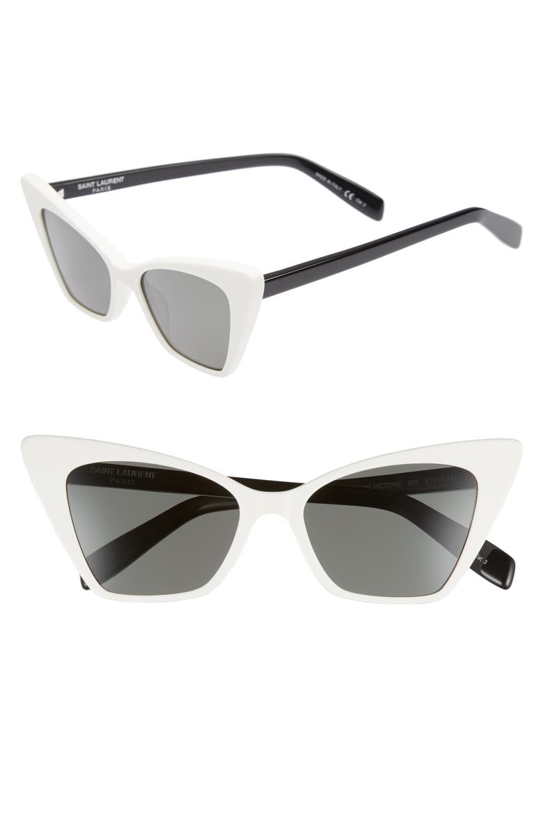 51mm Cat Eye Sunglasses, Main, color, IVORY