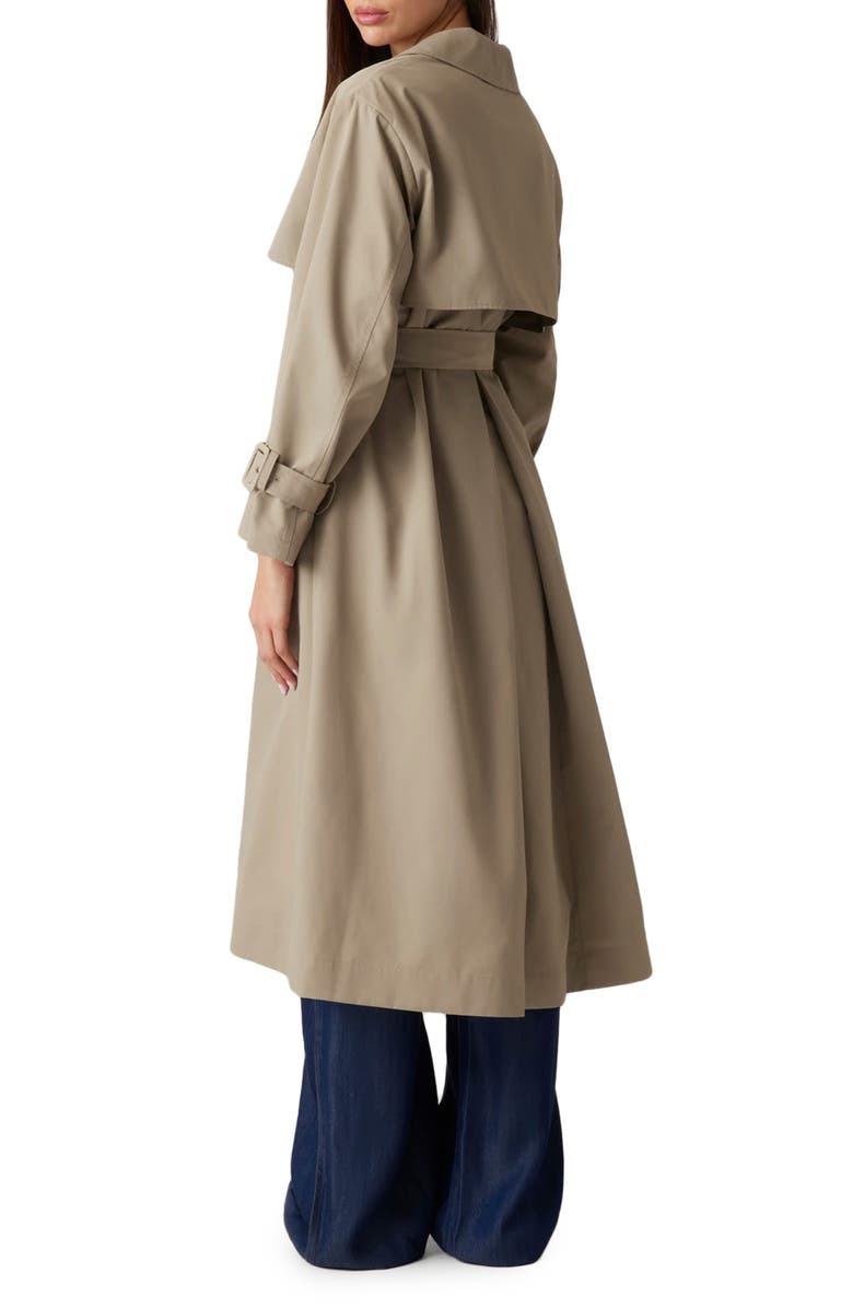 GUESS Amira Trench Coat, Alternate, color, Khaki