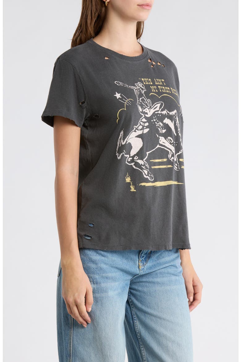 Ain't My First Rodeo Distressed Graphic T-Shirt, Alternate, color, VINTAGE BLACK