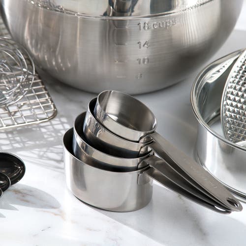 Cuisipro Stainless Steel Measuring Cup Set, 4 Piece In Silver