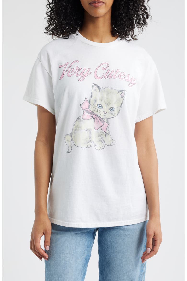 Very Cutesy Cotton Graphic T-Shirt, Main, color, WHITE