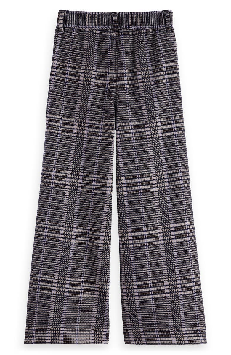 Scotch & Soda Kids' Check Wide Leg Pants, Alternate, color, Plaza Taupe Check
