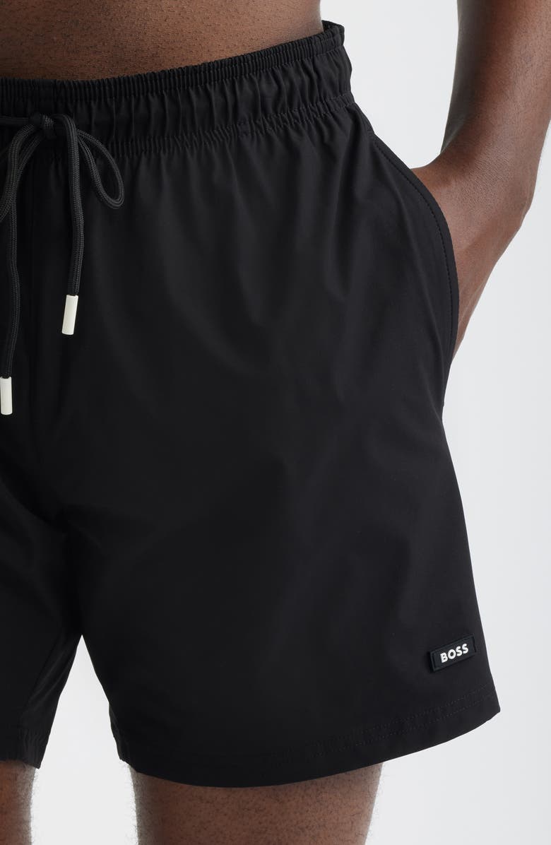 BOSS Shark Swim Trunks, Alternate, color, Black