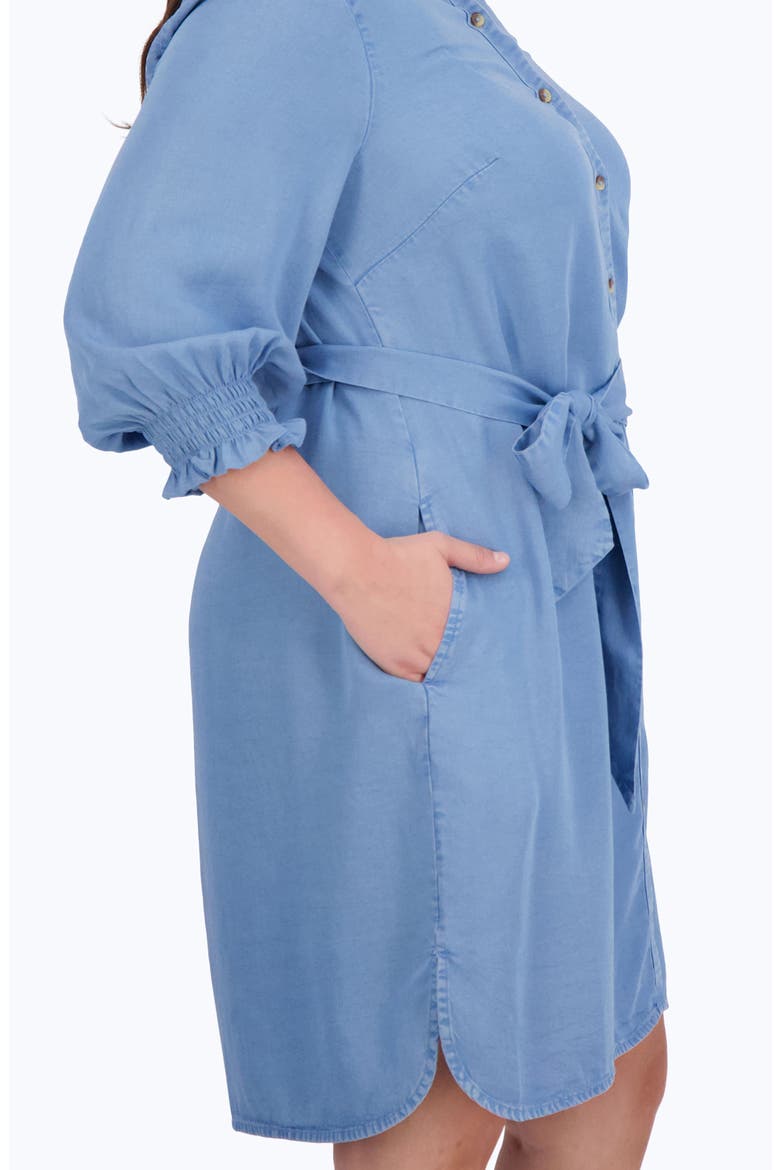 Abby Belted Long Sleeve Shirtdress, Alternate, color, BLUE WASH