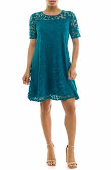 Nina Leonard Burnout Trapeze Dress