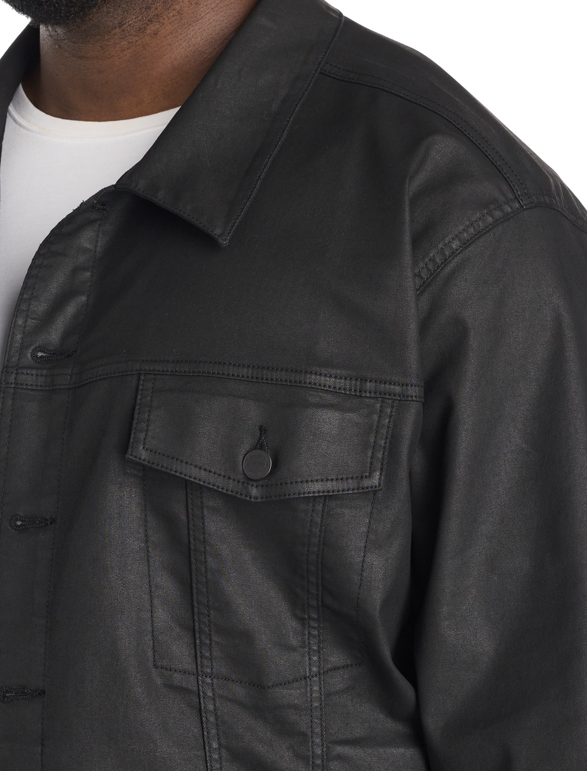 Big & Tall Coated Denim Jacket - image 2