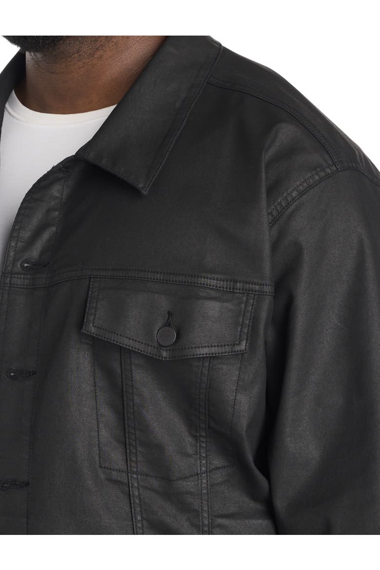 Big & Tall Coated Denim Jacket, Alternate, color, BLACK