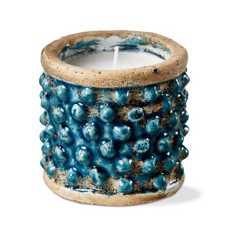 Hobnail Citronella Candle Blue 12 Hour Burn Perfect for Summer